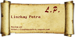 Liszkay Petra névjegykártya